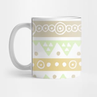 Mint Tan Hand Drawn Tribal Pattern Mug